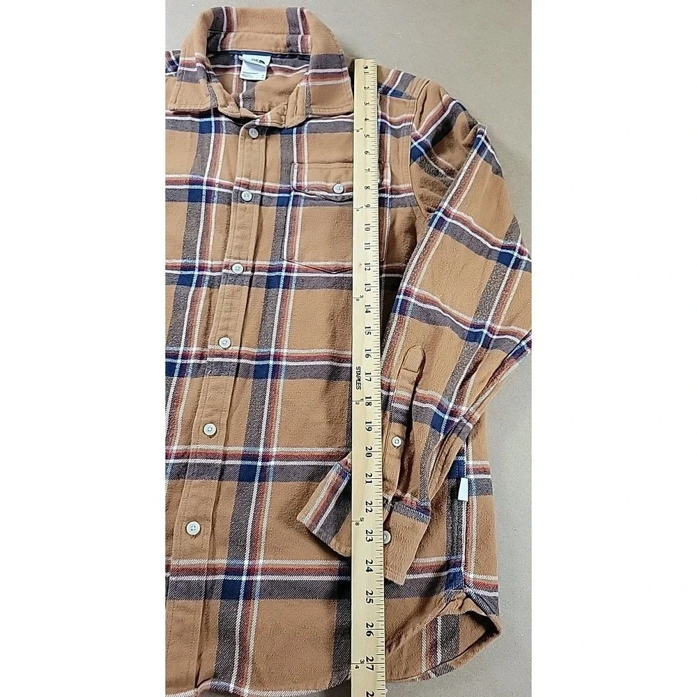 The‎ North Face Adult Mens Flannel Shirt Medium Brown Plaid Button Up Pocket